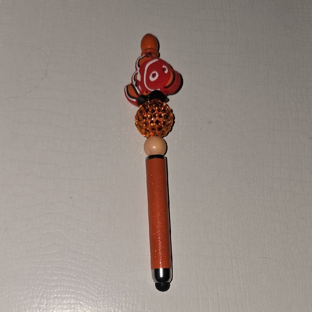 Orange Fish Stylus and Pen with Beads